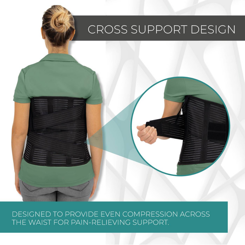 Coretech Cross Support Back Brace w/ Flexible Splints